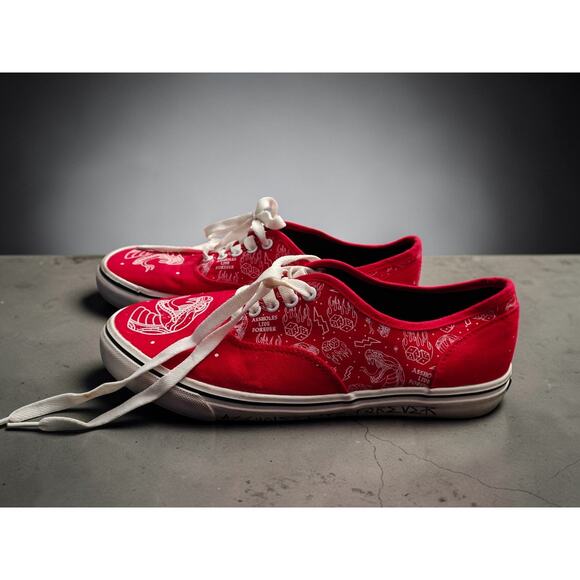 ALF A$$holes Live Forever Grafitti Snake Skater Shoes Sneakers SZ13 Red 10 main image 6
